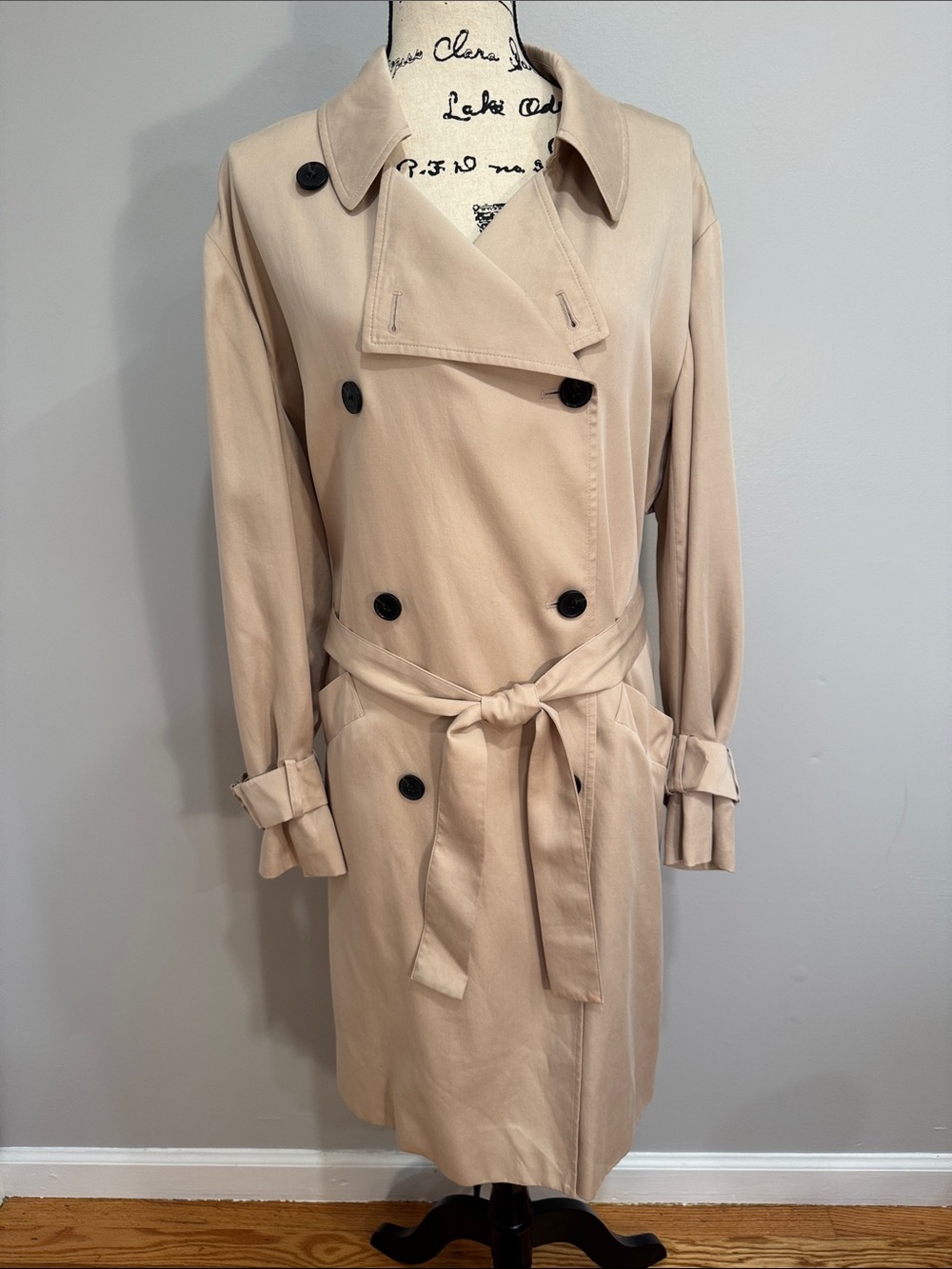 ALLSAINTS Classic Brook Double Breasted beige/ tan Trench Coat - Medium